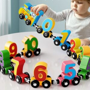 Magnetic Wooden Numbers Train